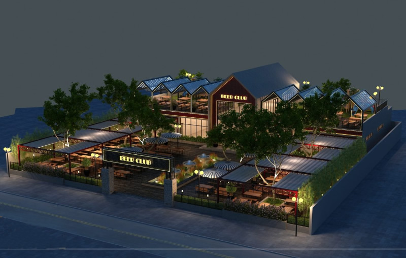 Thiết kế thi công nhà hàng sân vườn TP Vinh Nghệ An