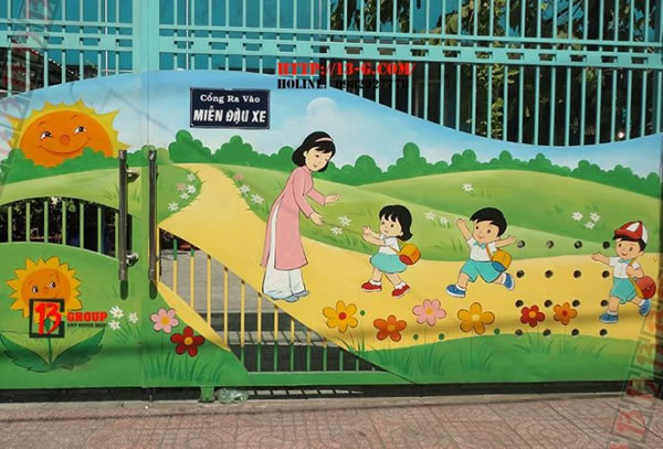 Vẽ tranh tường trường mầm non tại TP Vinh Nghệ An